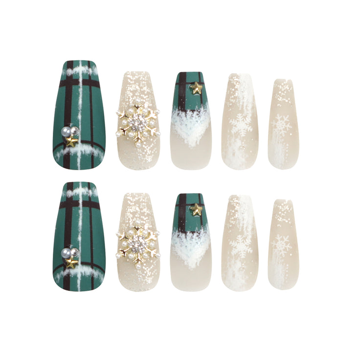 Artistic Nail Extensions with Festive Christmas Design Stornfield
