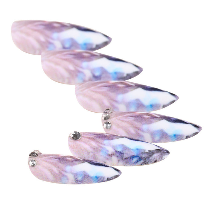 Stylish artificial nail set with glittering ombre effect Stornfield