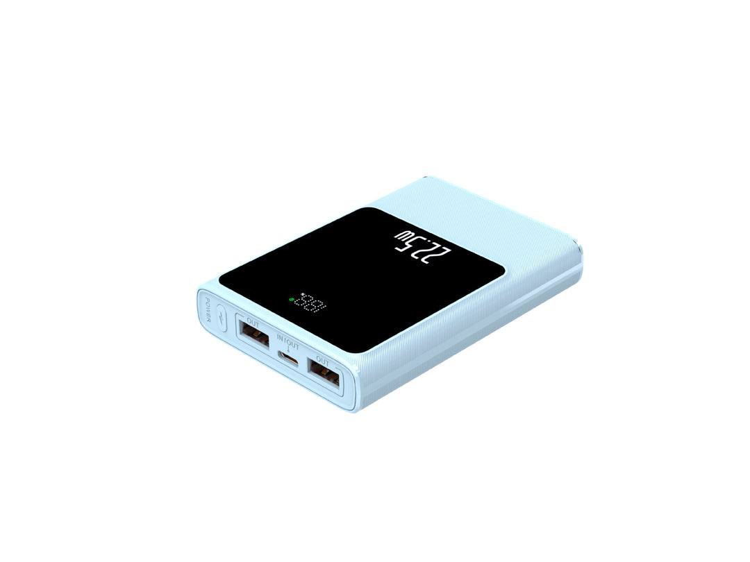Portable power bank with smart LCD display and dual USB ports Stornfield