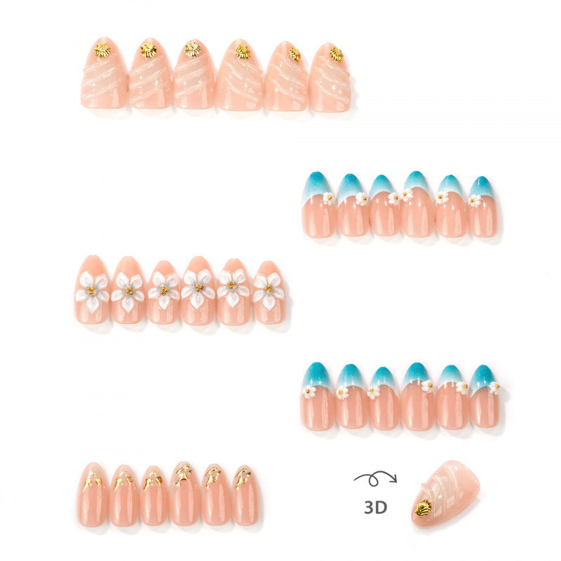 Decorative Floral Press-On Nails Set