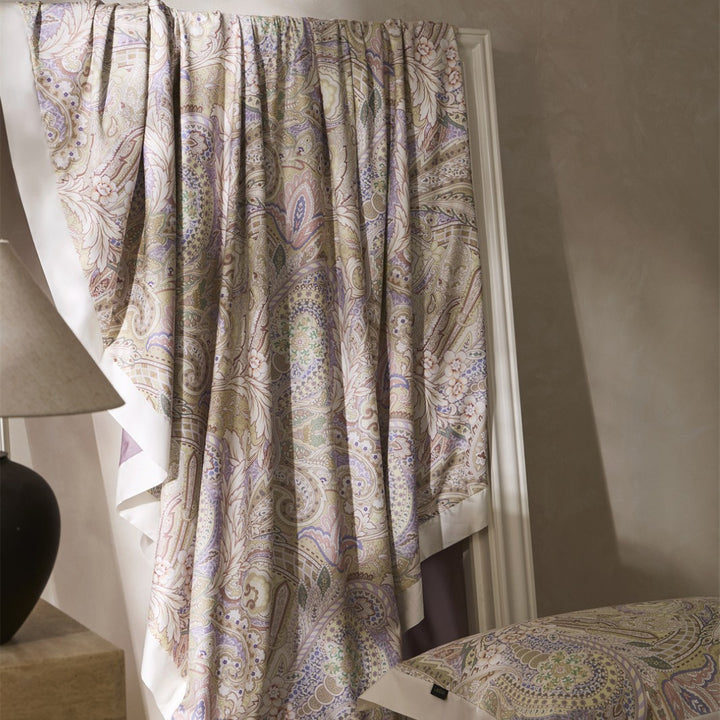 Floral Cotton-Sateen Duvet Cover Set with Tailored Hem and Euro Shams
