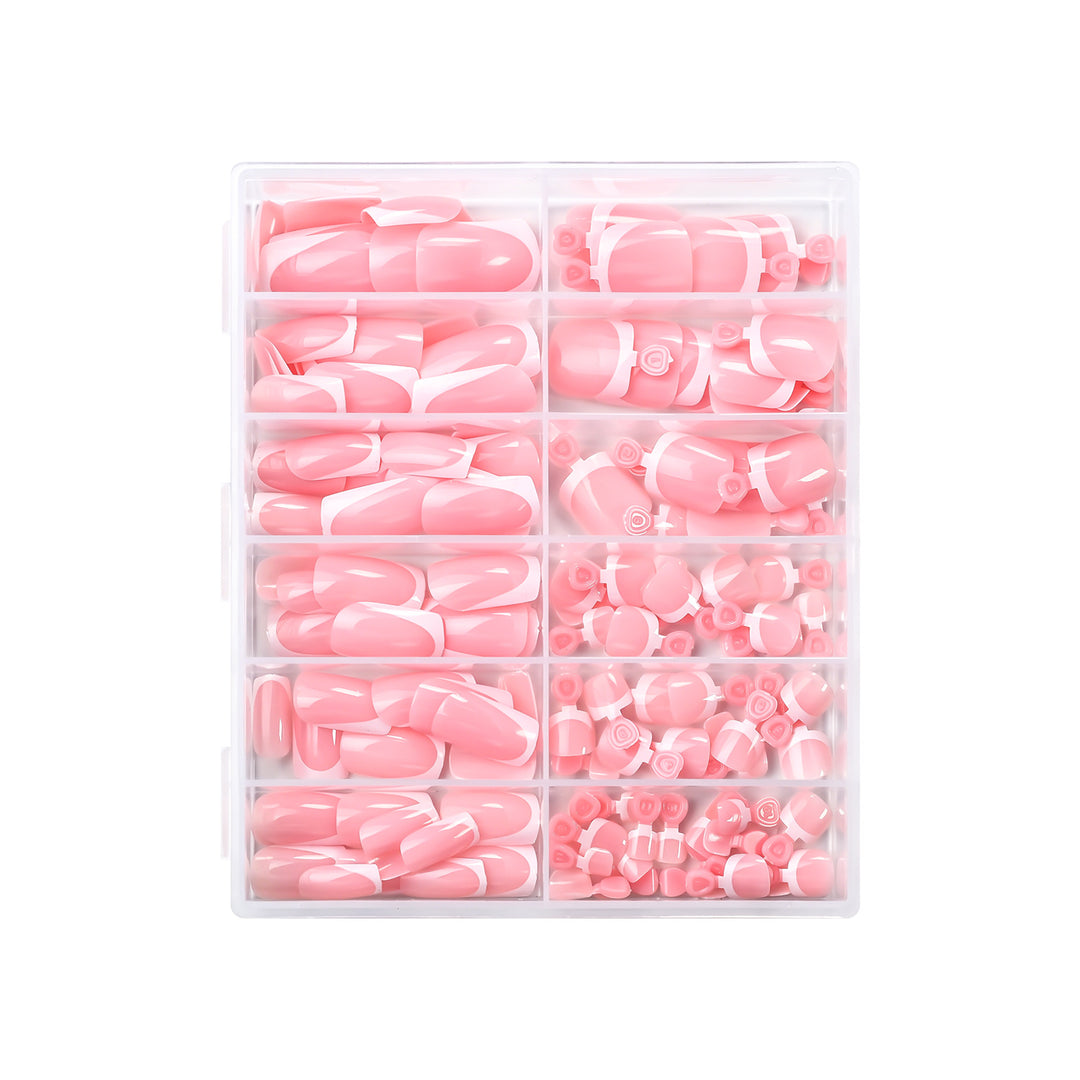 Premium French Tip Press-On Nail Tips Collection Stornfield