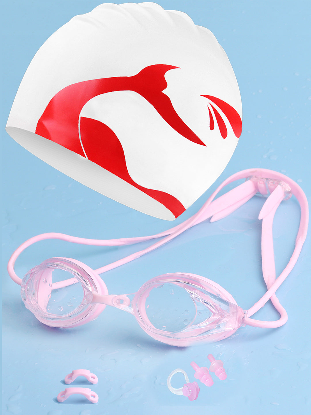 Swimming goggles with adjustable head strap and comfort nose piece Stornfield