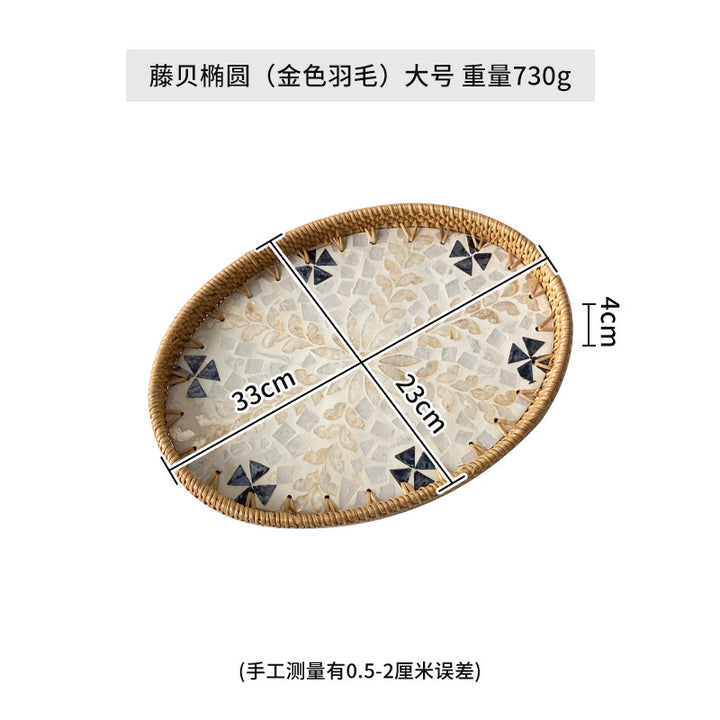 Ladies Elegant Serving Plate Set made of handwoven natural material Stornfield