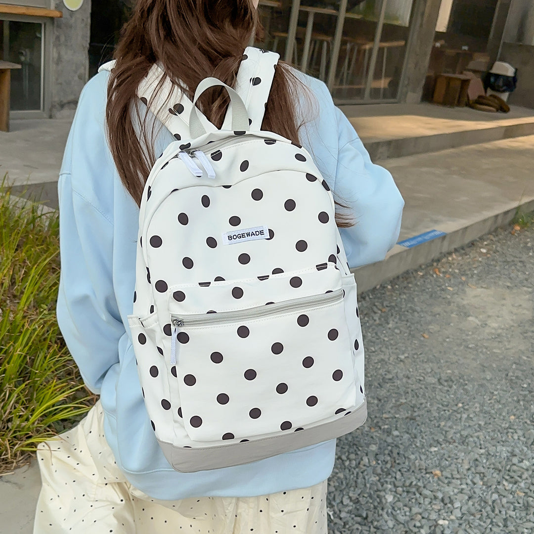Casual Dot-Printed Backpack Stornfield