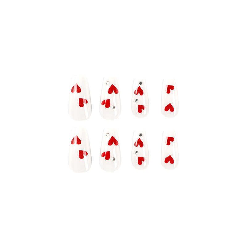 Artful Nail Extensions with Romantic Heart Designs Stornfield