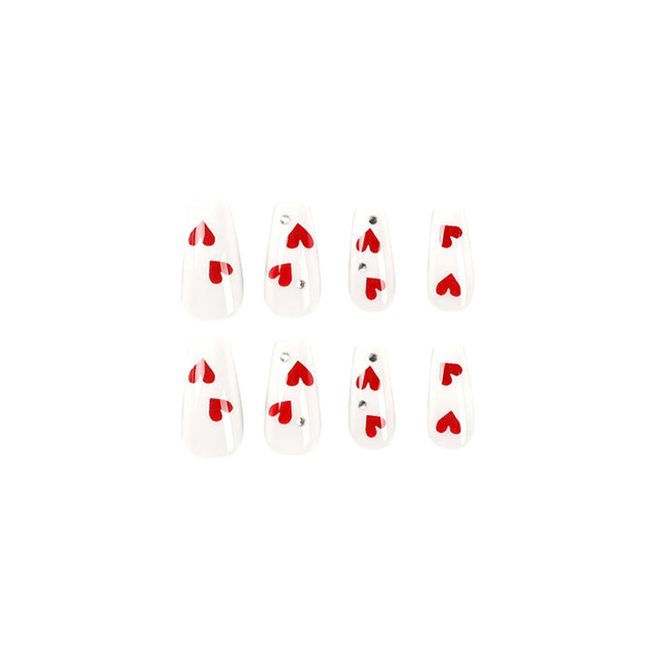 Artful Nail Extensions with Romantic Heart Designs Stornfield