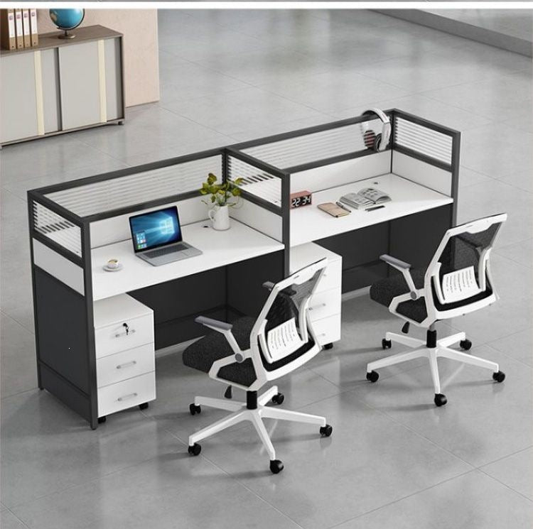 Workplace with partition and storage Stornfield