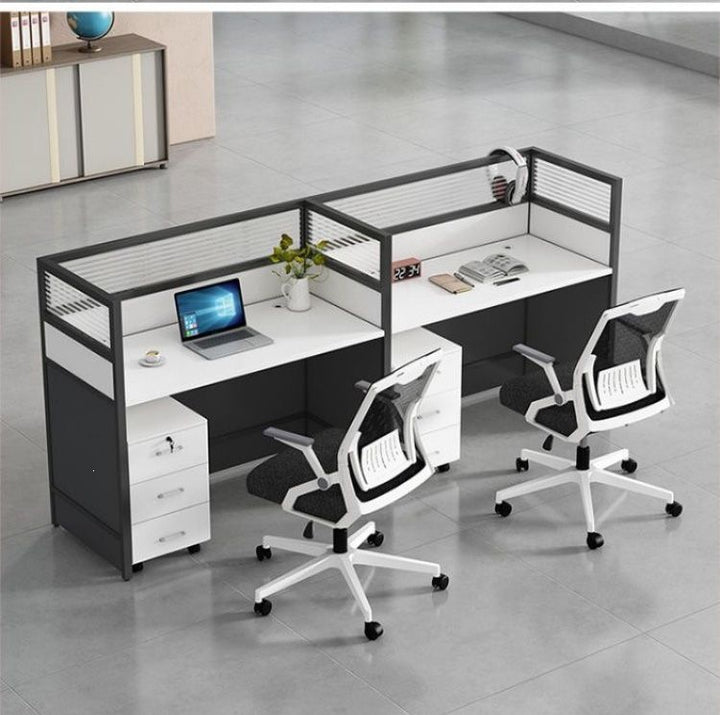 Workplace with partition and storage Stornfield