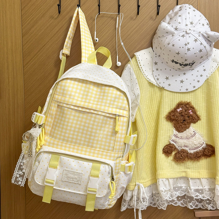 Charming Plaid Patterned Backpack Stornfield