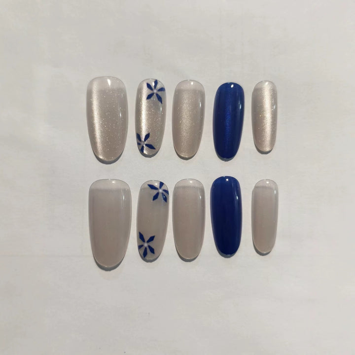 Artistic Floral-Inspired Press-On Nail Set Stornfield