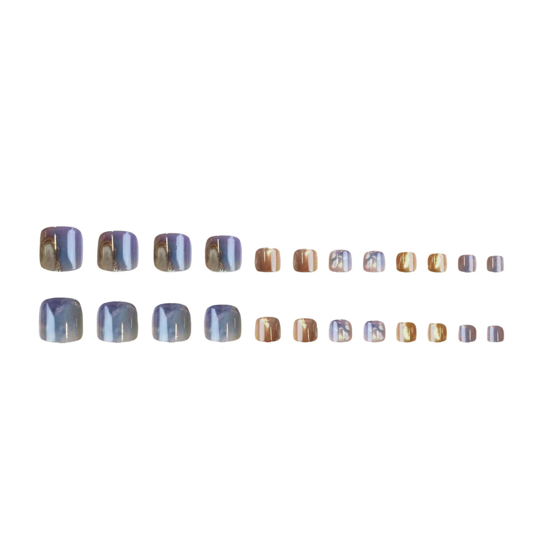 Artistic Marble Design Press-On Toe Nail Art Stornfield