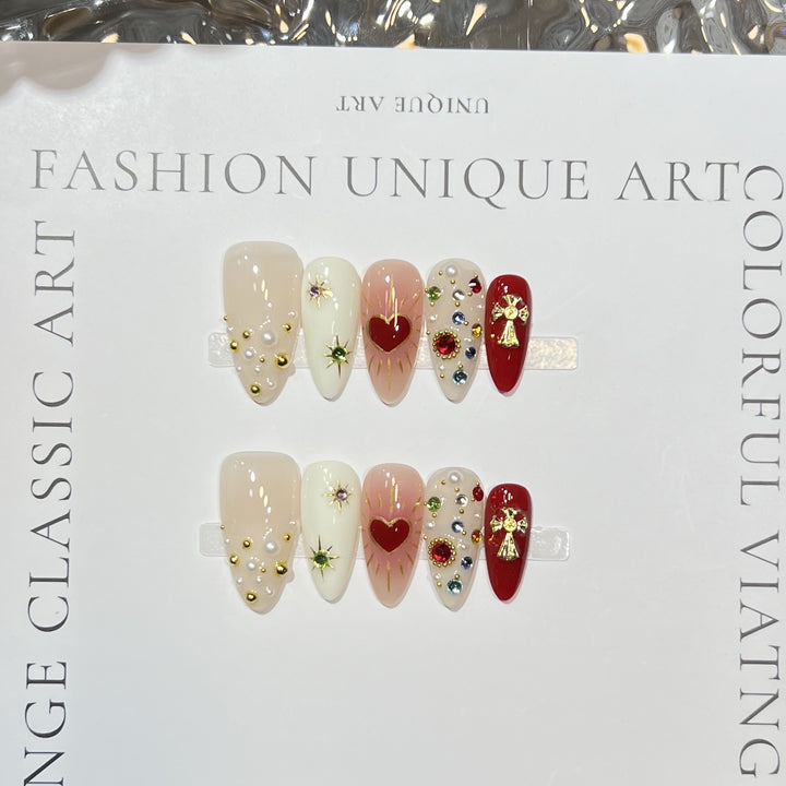 Glamorous Starry Press-On Nail Art