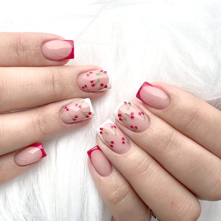 Floral Acrylic Press-On Nail Tips Stornfield