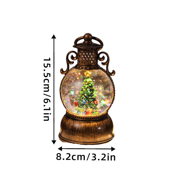 Nostalgic Christmas lantern with movable snowman scene Stornfield