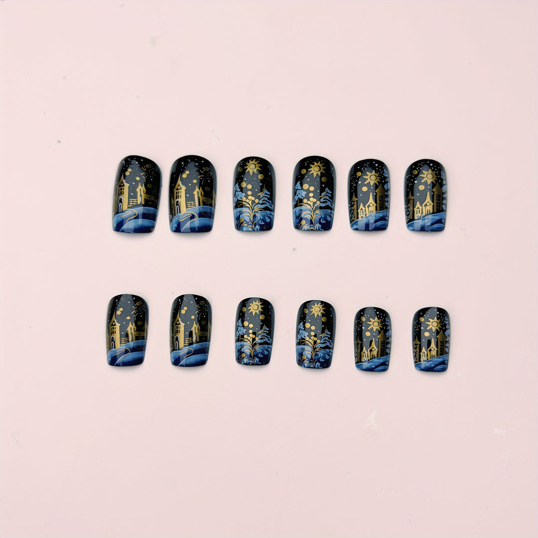 Artificial Nails in Festive Winter Landscape Design Stornfield