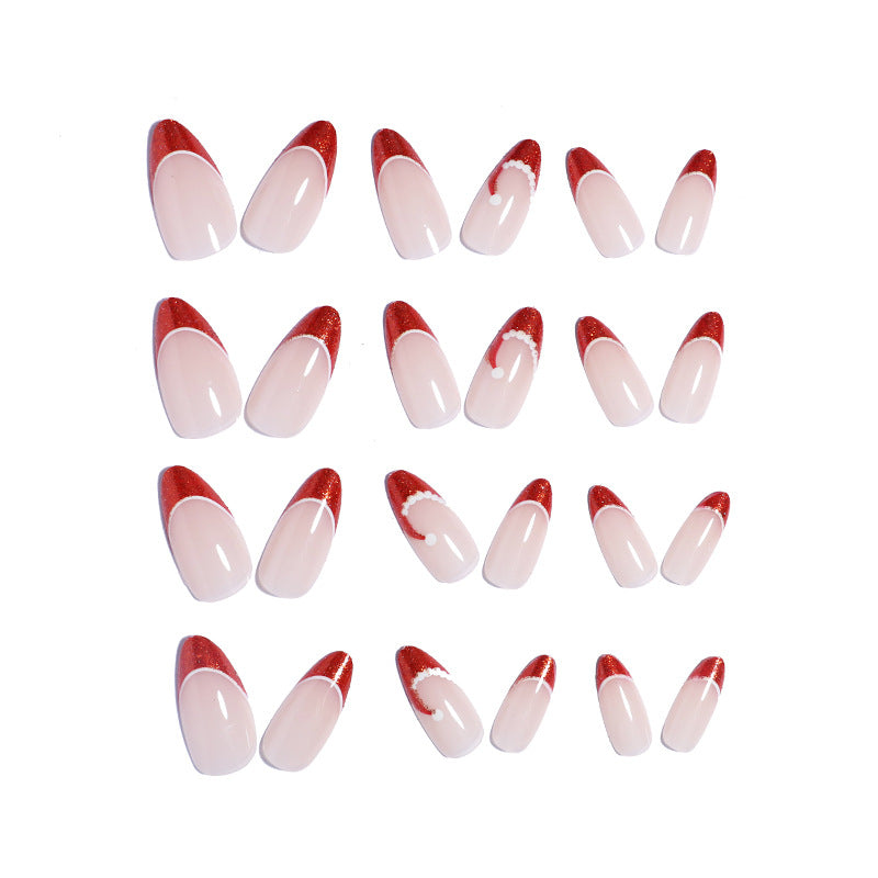 Festive French Tip Press-On Nail Set Stornfield