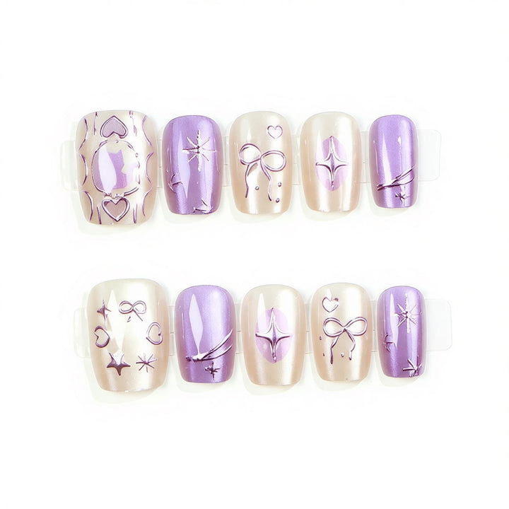 Decorative Press-On Nail Set with Artistic Designs Stornfield