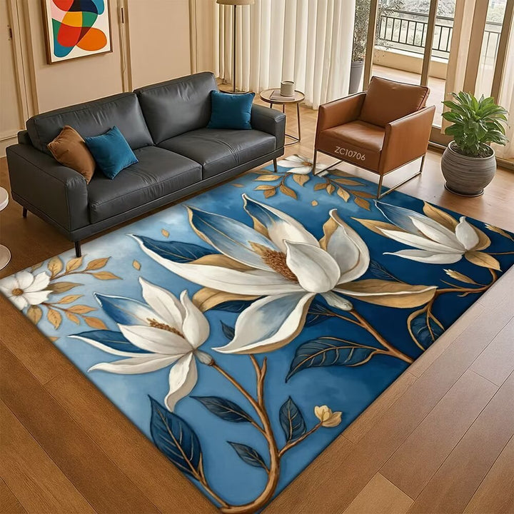 Leaf-Patterned Area Rug Stornfield