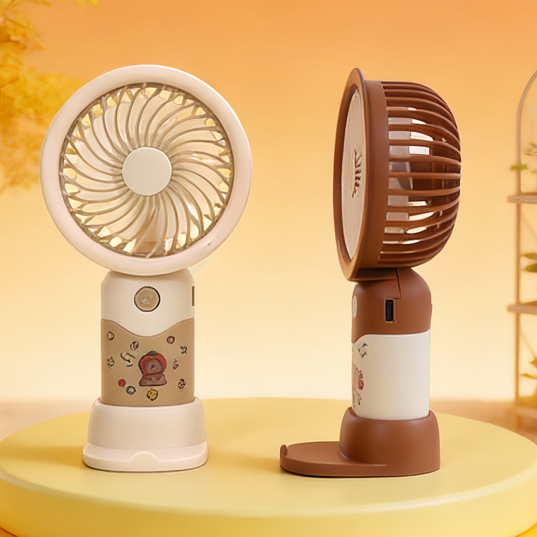 Ladies portable hand fan with ergonomic design and cute motif Stornfield