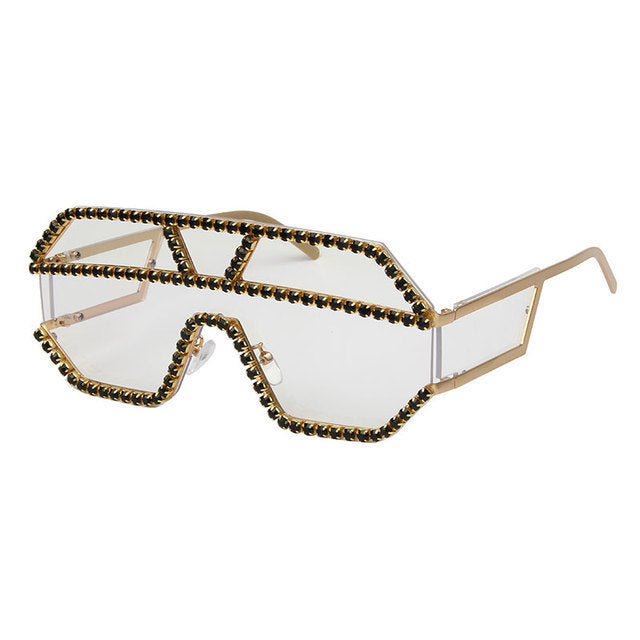 Women's stylish sunglasses with geometric frame and rhinestone embellishment Stornfield