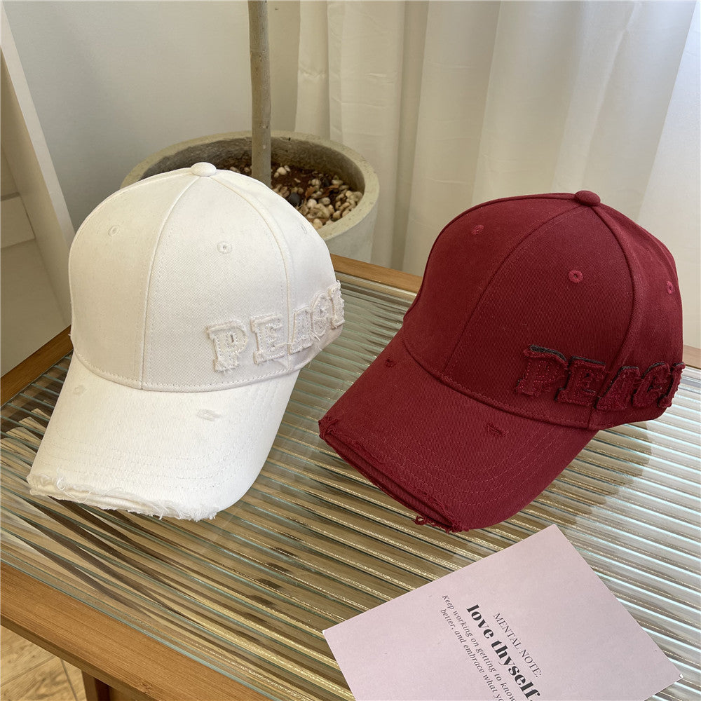 Women's Distressed Graphic Peace Baseball Cap Stornfield