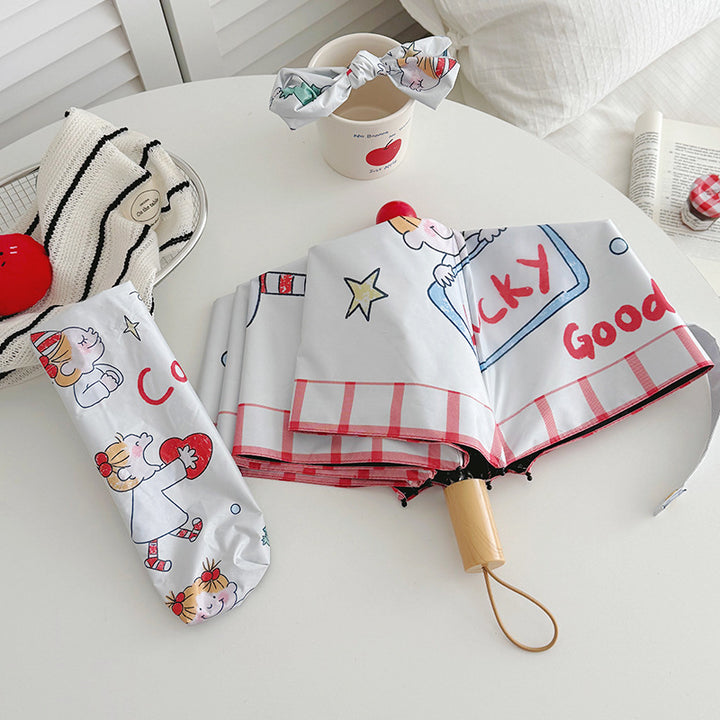 Ladies folding umbrella with playful children's motif Stornfield