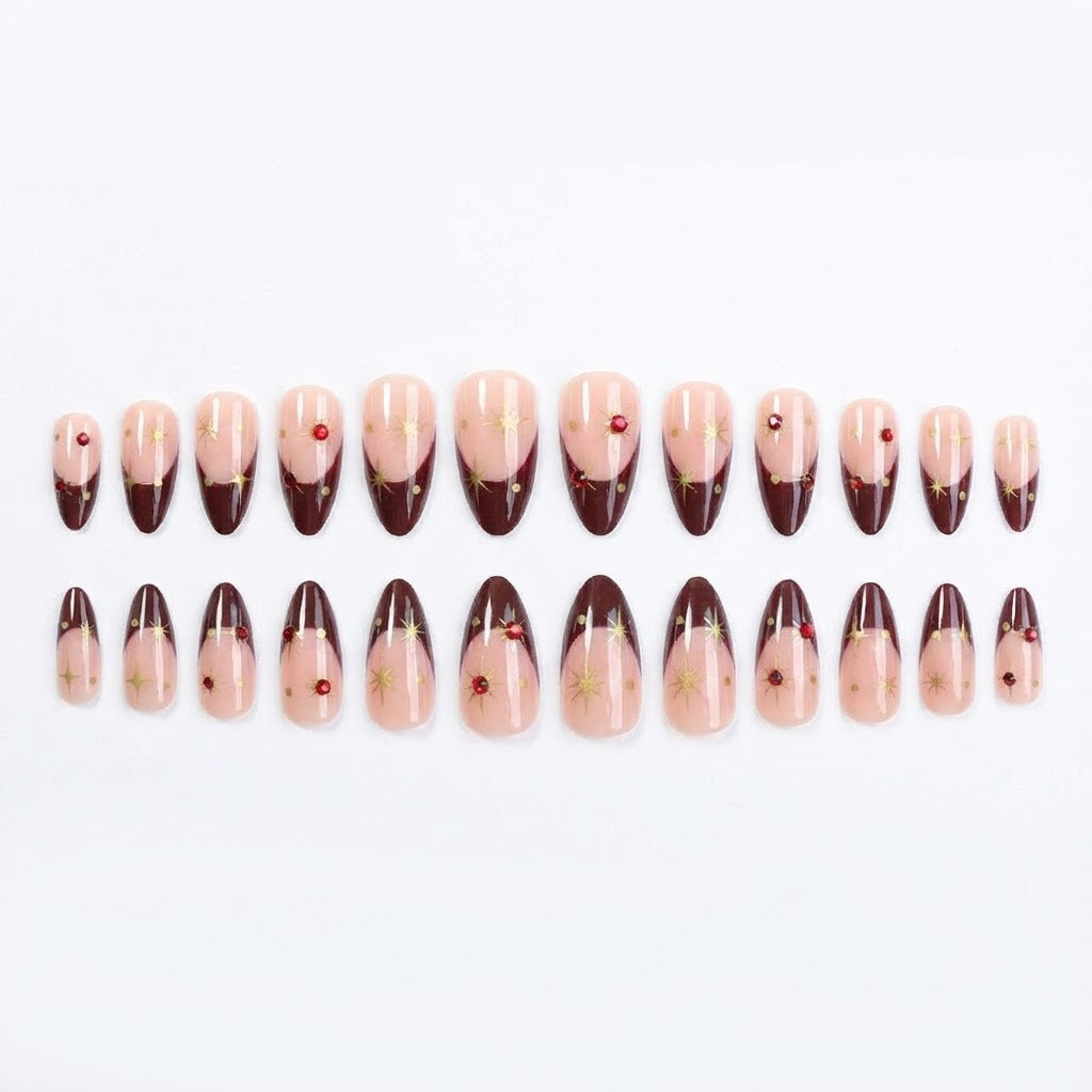 Acrylic nail set with glamorous embellishments and elegant accents Stornfield