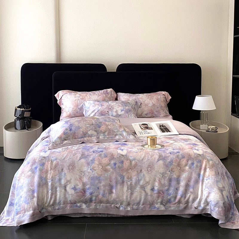 Decorative Luxury Floral Satin Duvet Cover Set Stornfield