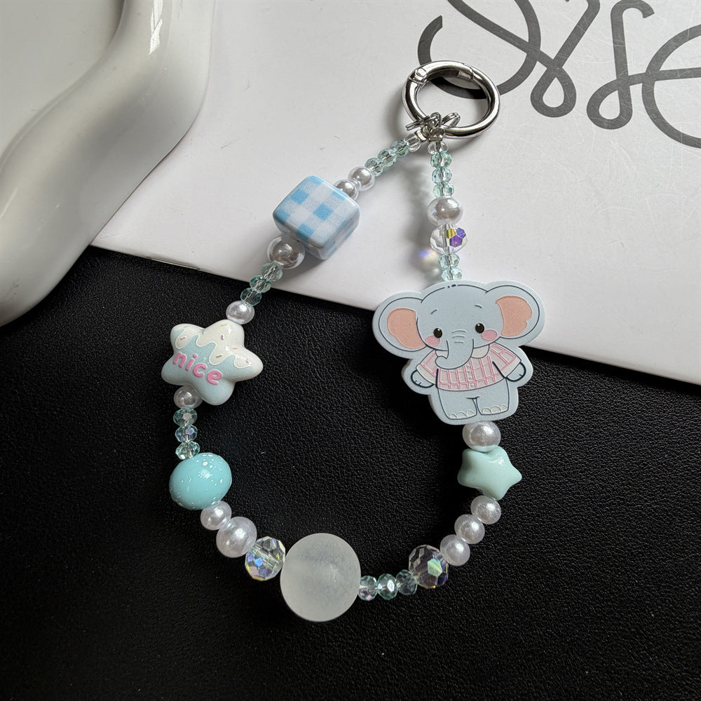 Playful Cat-Themed Beaded Keychain Stornfield