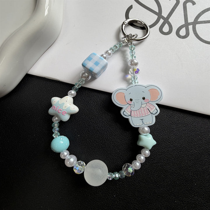 Playful Cat-Themed Beaded Keychain Stornfield