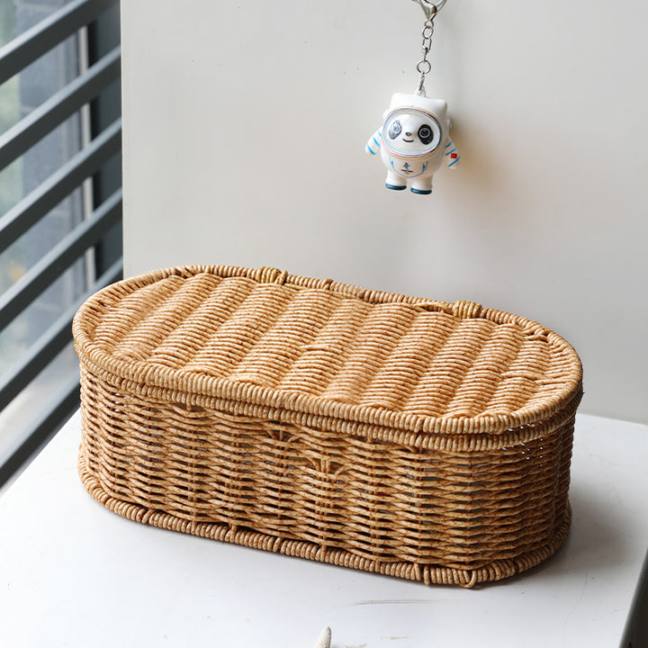 Unisex Oval Storage Basket with Handwoven Structure Stornfield