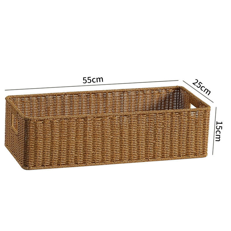 Handwoven Rectangular Storage Bin with Cutout Handles Stornfield