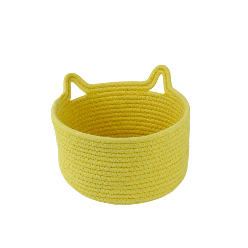 Women's Round Woven Storage Basket with Practical Handles Stornfield