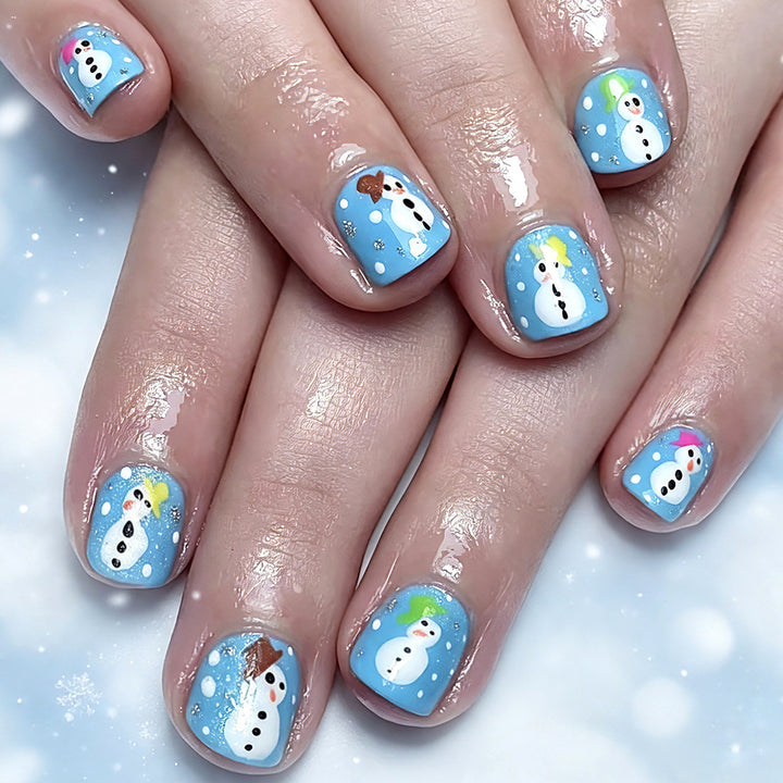 Seasonal Snowman Press-On Nail Art Stornfield