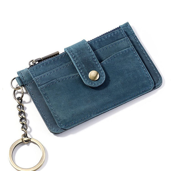 Compact Zippered Leather Cardholder