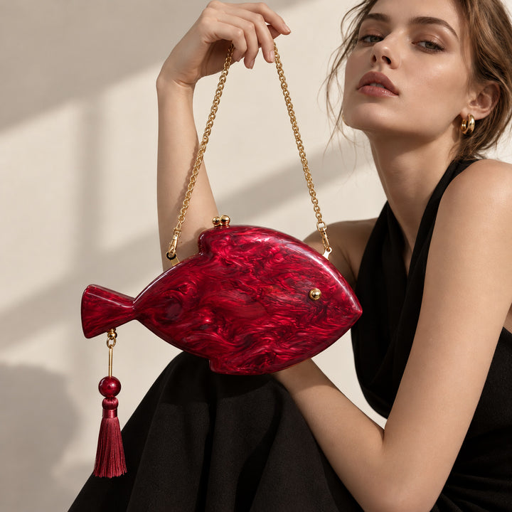 Novelty Fish-Shaped Clutch Bag