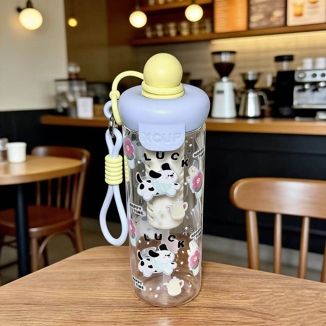 Women's water bottle with cheerful design and practical carrying handle Stornfield