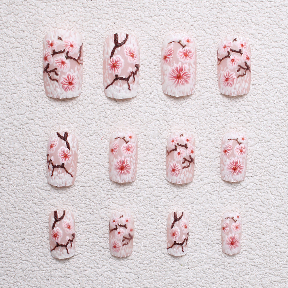 Floral Embellished Press-On Nail Art Stornfield