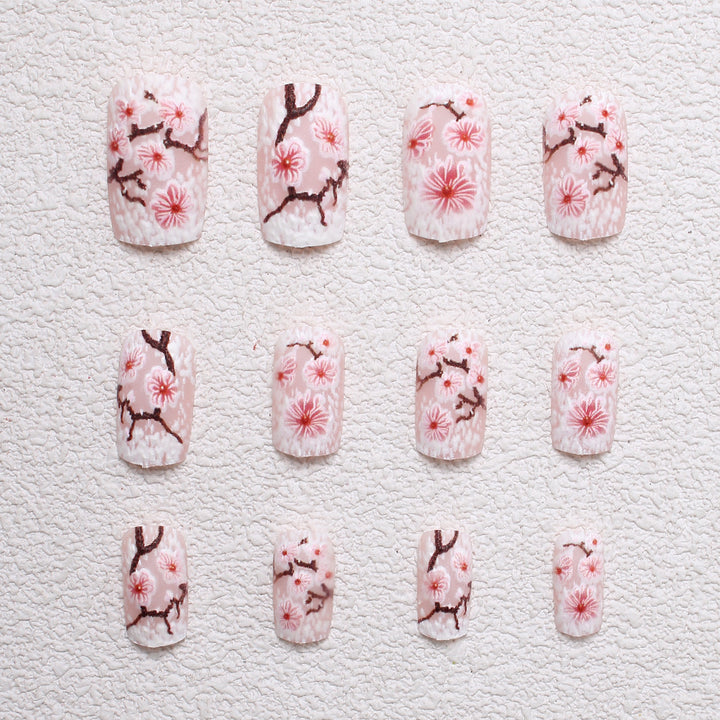 Floral Embellished Press-On Nail Art Stornfield