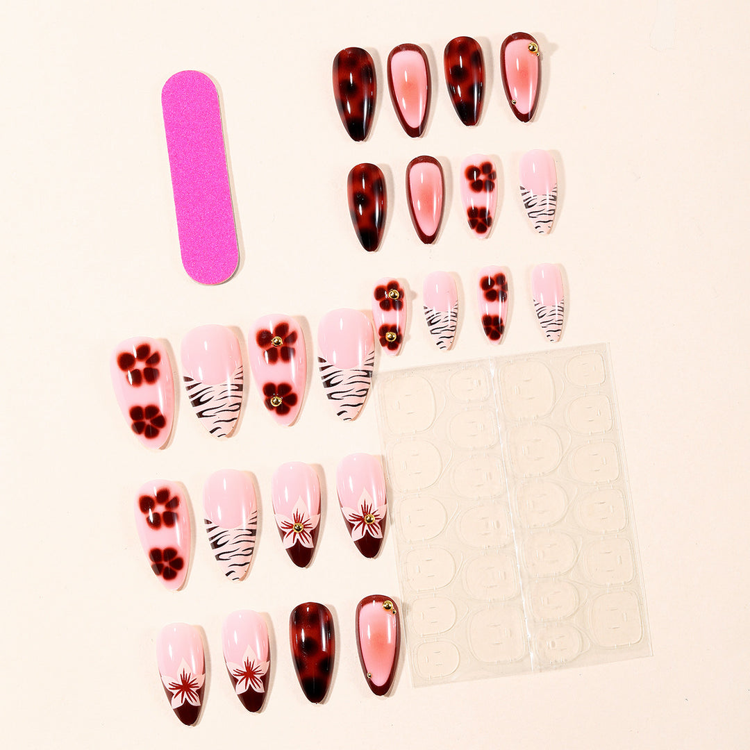 Floral Art Acrylic Nail Design Stornfield