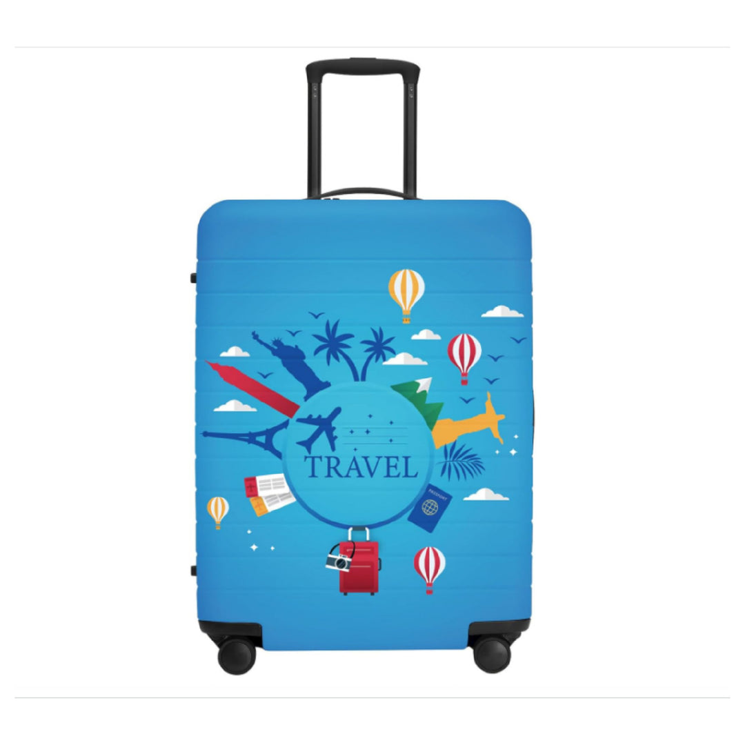 Unisex non-elastic suitcase cover with mandala motif, stretch protective cover for telescopic handle and wheels Stornfield