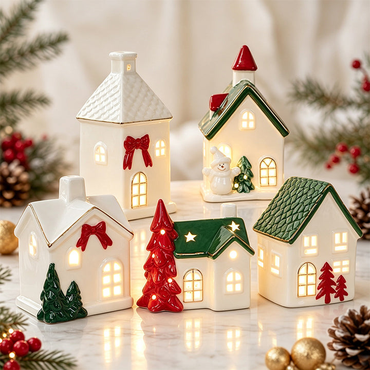 Ceramic Light-Up Decorative House Lantern
