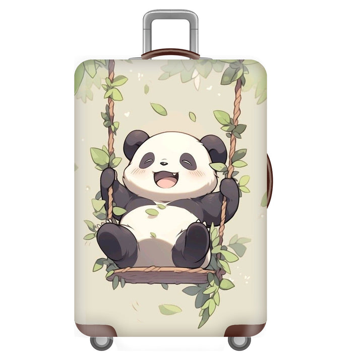 Unisex non-elastic suitcase cover for hard shell trolley with cute panda design, stretch protective cover with handle and wheel openings Stornfield