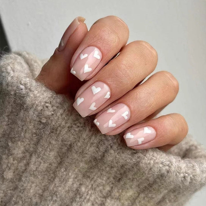 Heart-Patterned Nail Art Design Stornfield