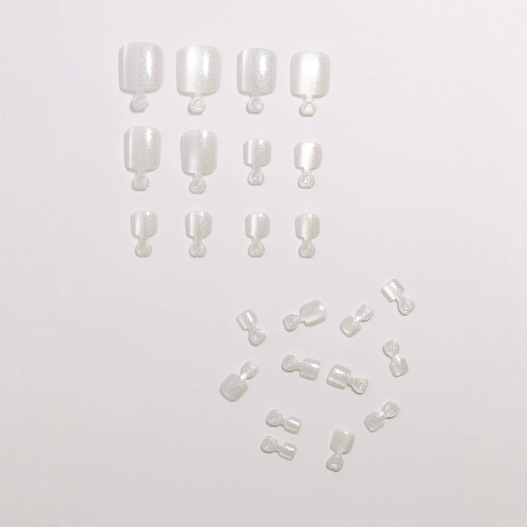 Premium Glittering Pedicure Press-On Nail Set Stornfield