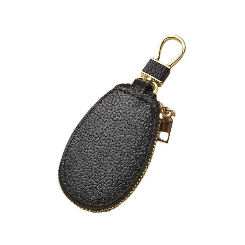 Compact Textured Leather Keychain Pouch Stornfield
