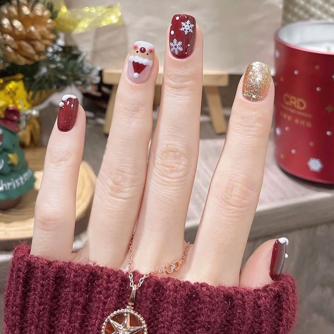 Artificial nail set with festive winter theme Stornfield