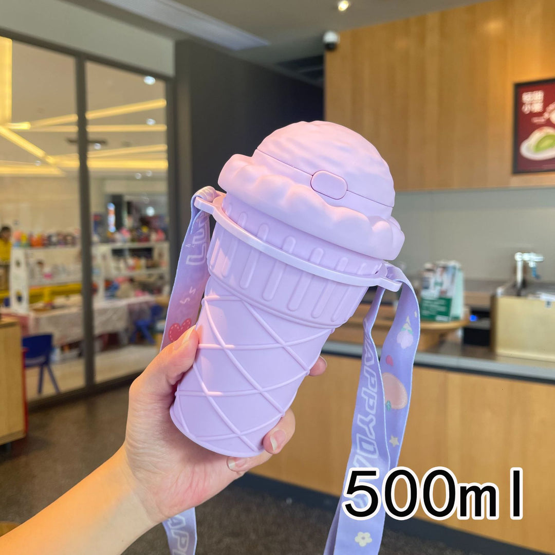 Women’s creative ice cream cup drinking bottle with practical carrying strap Stornfield
