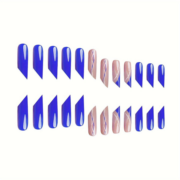 Stiletto Nail Art Extensions with Abstract Design Stornfield